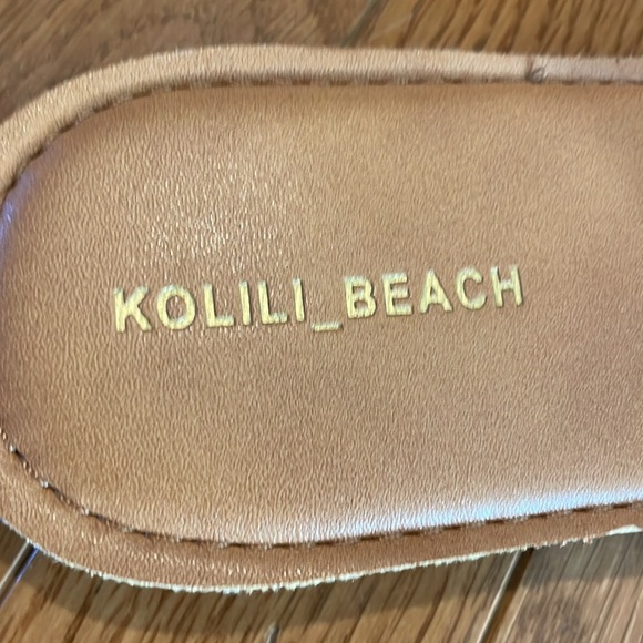 KOLILI Beach Women’s Flat Slide Sandals - brown size 9.5 - Picture 3 of 5